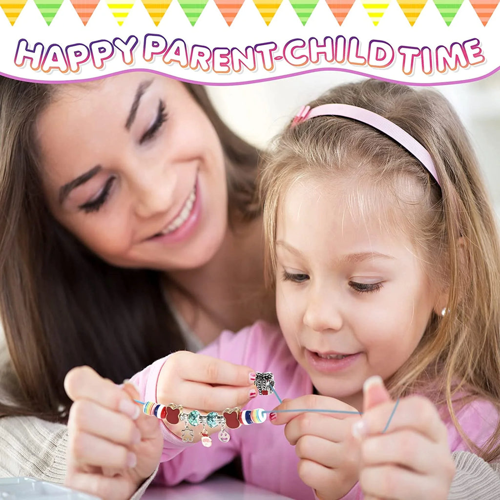 Unicorn Charm Bracelet Making Kit - Perfect Birthday Gift for Girls Ages 6-12, Fun Arts and Crafts Jewelry Kit for Creative Kids!