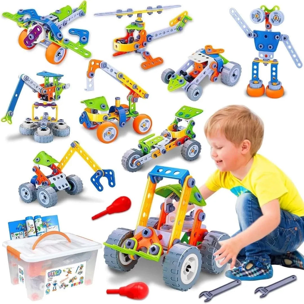 10-in-1 STEM Building Toys - Perfect Birthday and Christmas Gift for Boys Ages 4-8 - Fun and Educational Creative Activities!