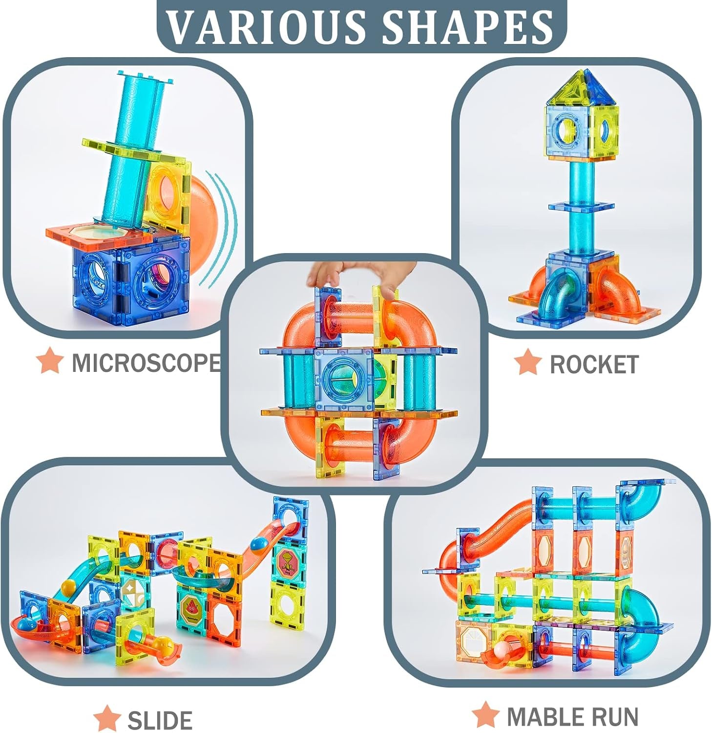 Magnetic Marble Run Building Set for Children Ages 4-8, 76-Piece Educational STEM Toy with Rolling Ball, Ideal Gift for Boys and Girls