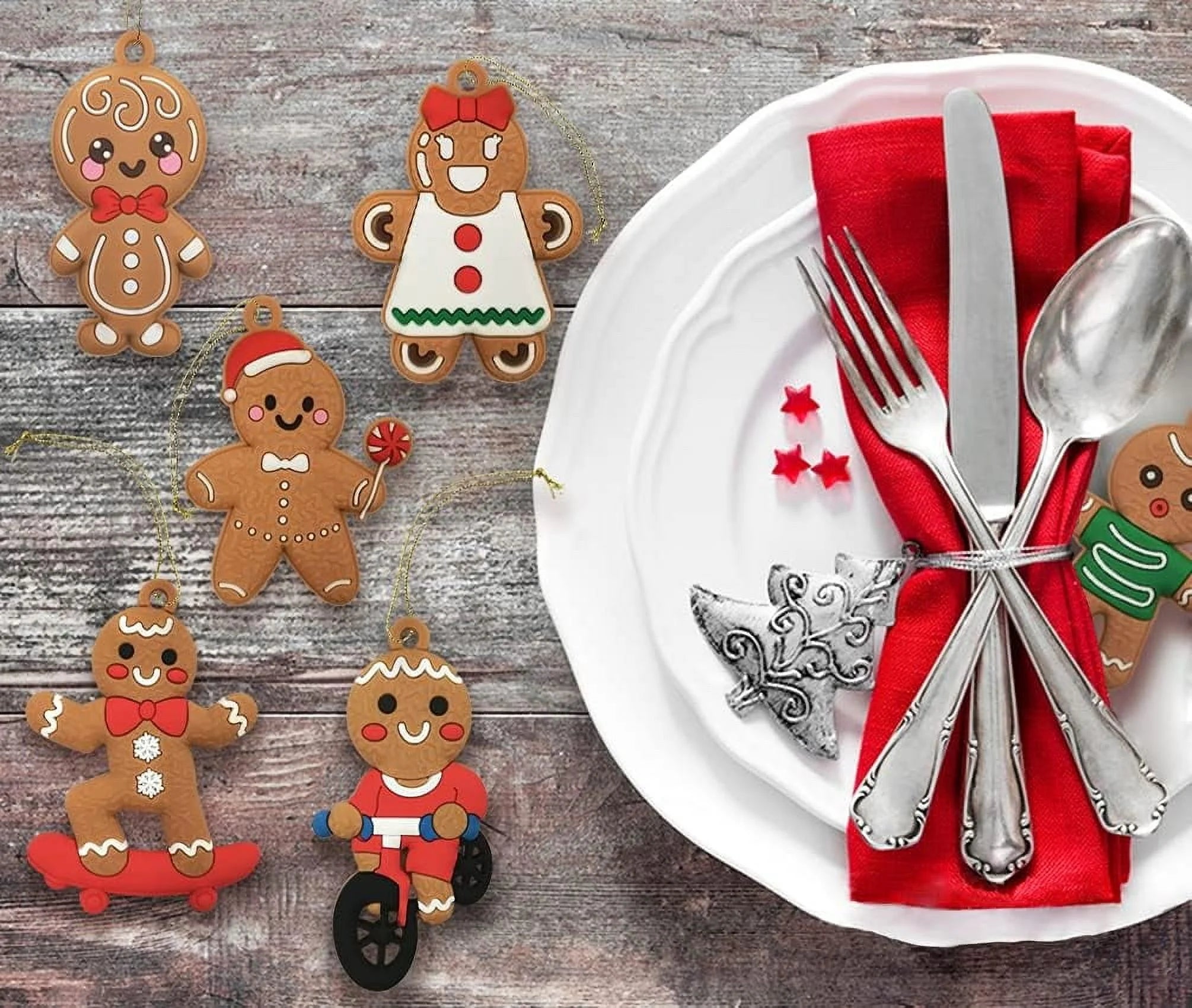 14Pcs Gingerbread Christmas Ornaments Gingerbread Christmas Tree Decorations Holiday Decor (Sports)