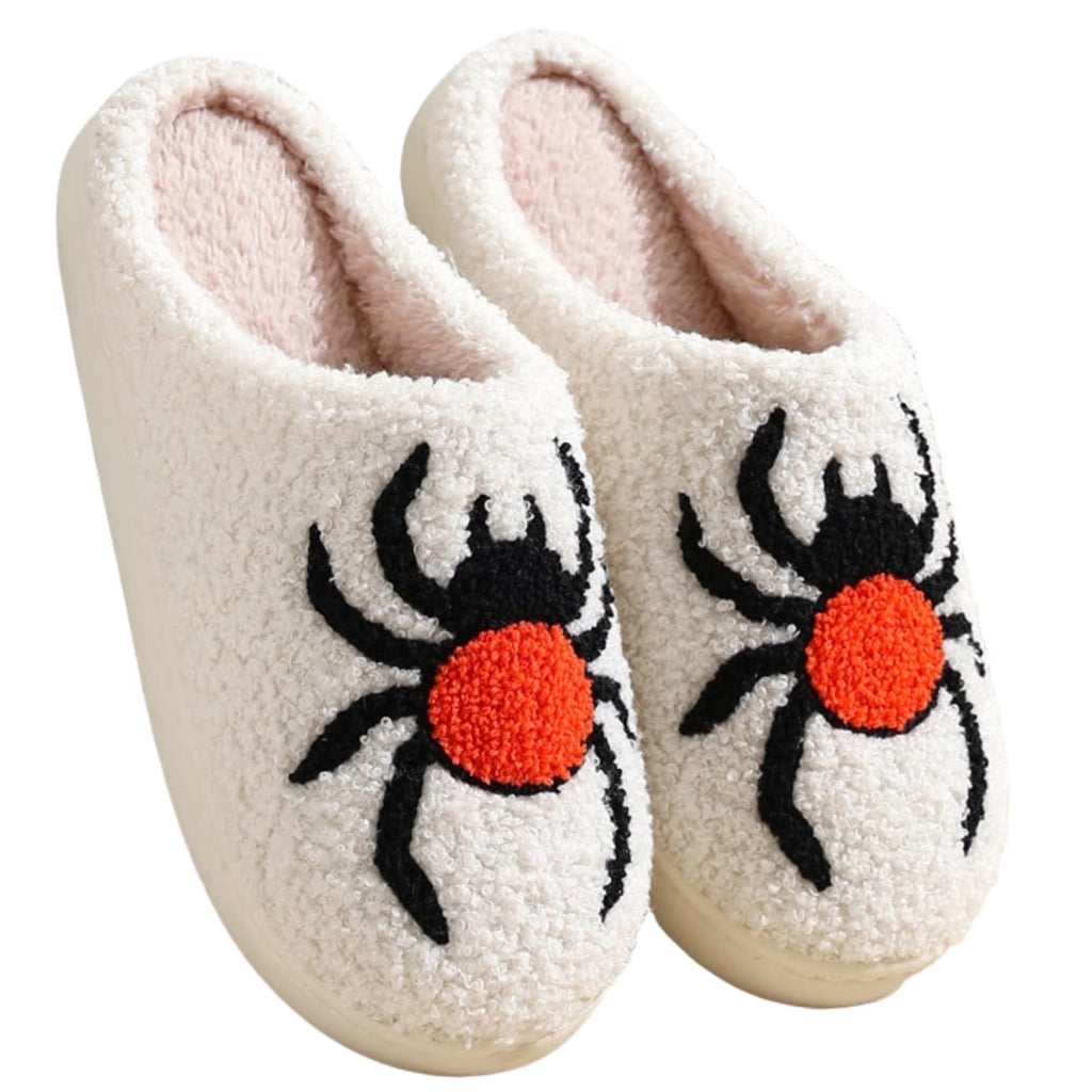 Adorable Ghost Plush Slippers for Halloween - Comfy Slip-On House Shoes for Men and Women
