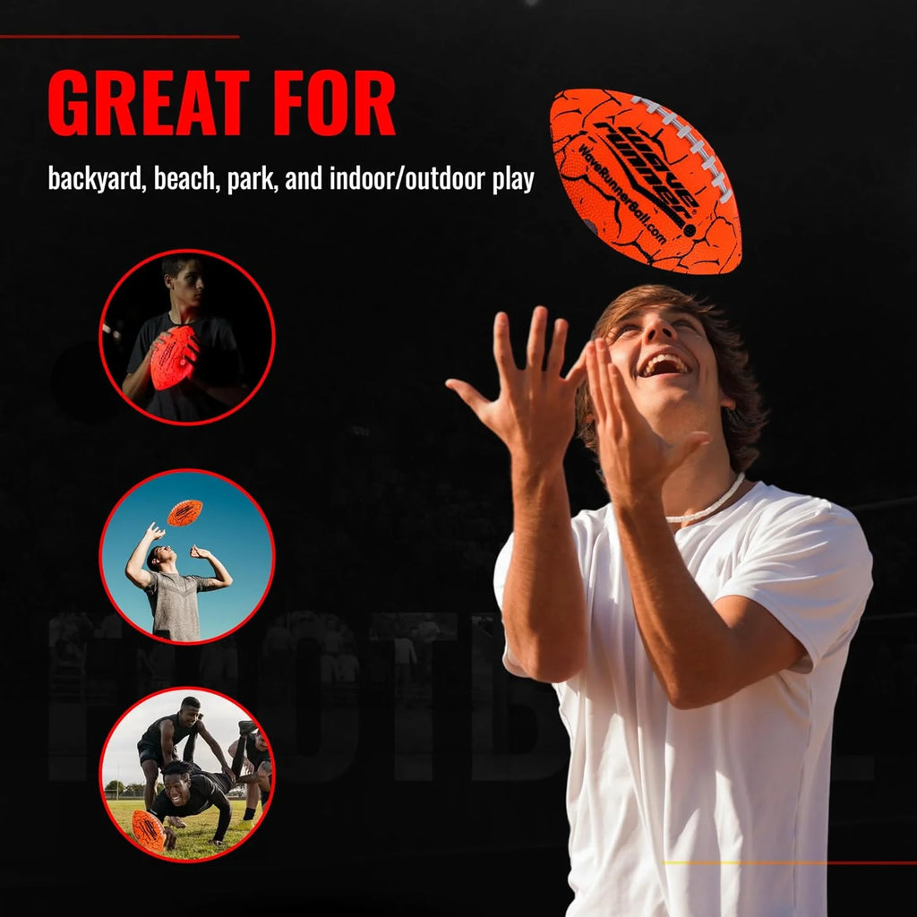 Glow in the Dark  Grip-It Football - Durable 10.35" Orange Fun!