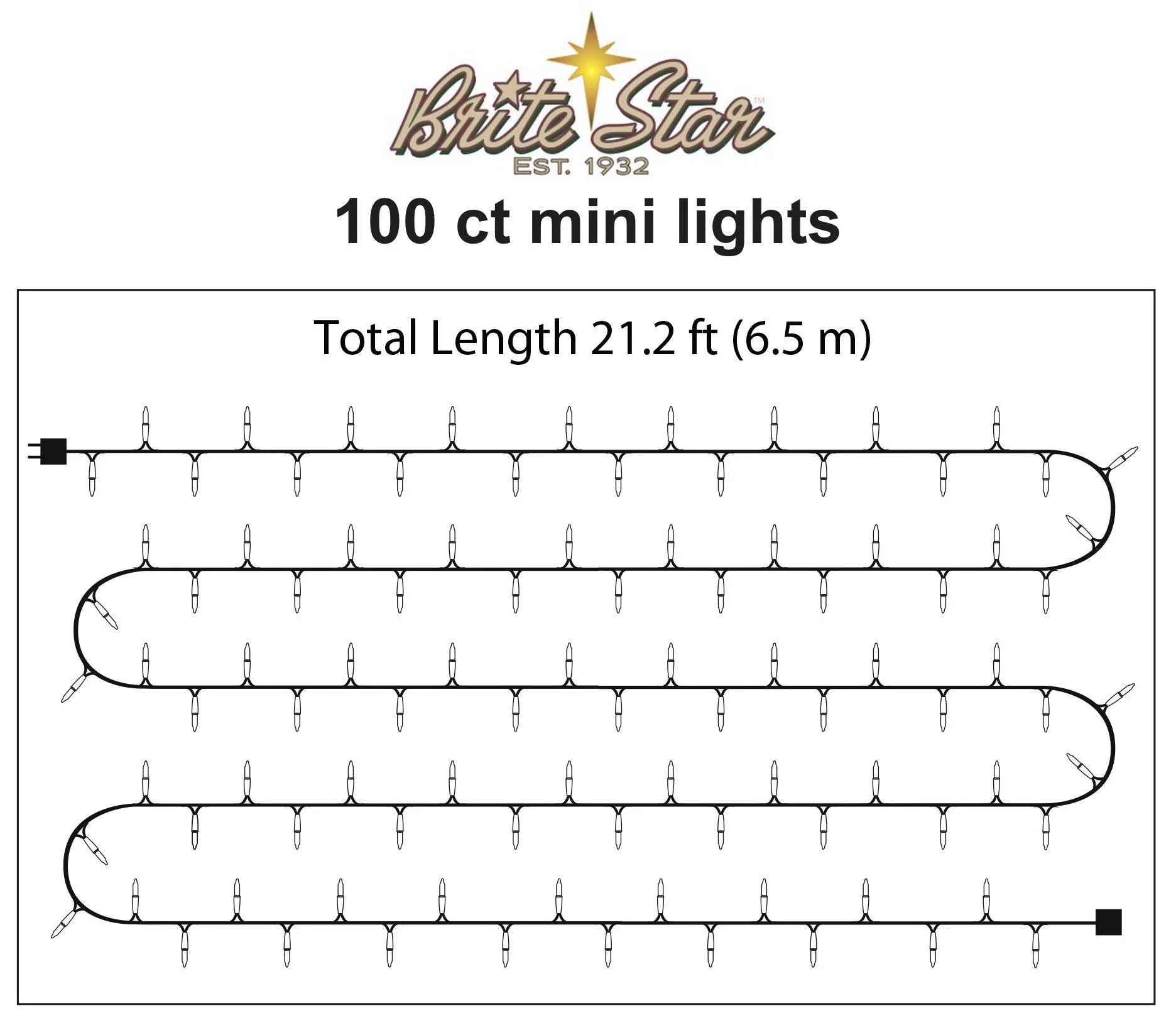 100 Count Mini String Christmas Lights, Multi - 22 Feet Indoor/Outdoor Christmas Tree Lights with White Wire (Set of 2)