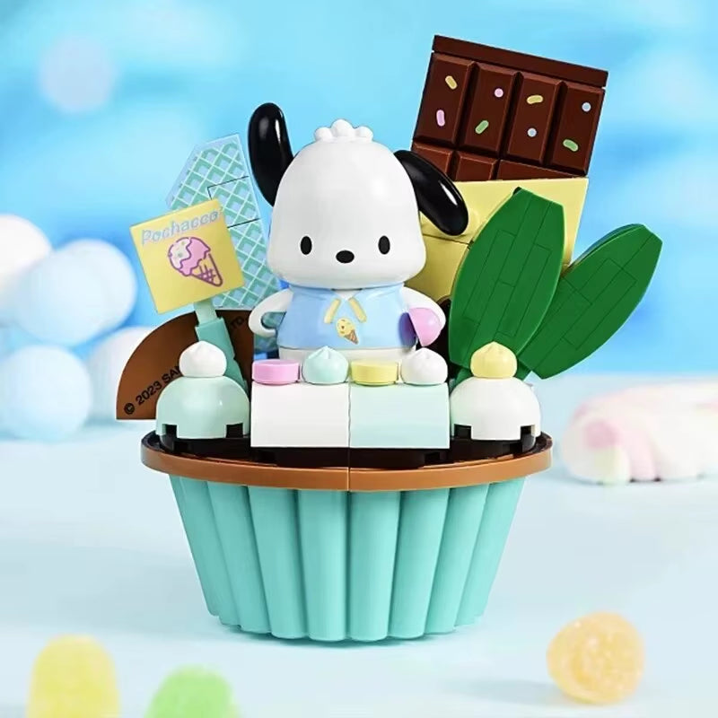 Sanrio Pochacco Building Block Pet Dog Animals Assemble Bricks Toys Children'S Education Toys Desktop Ornaments Christmas Gifts