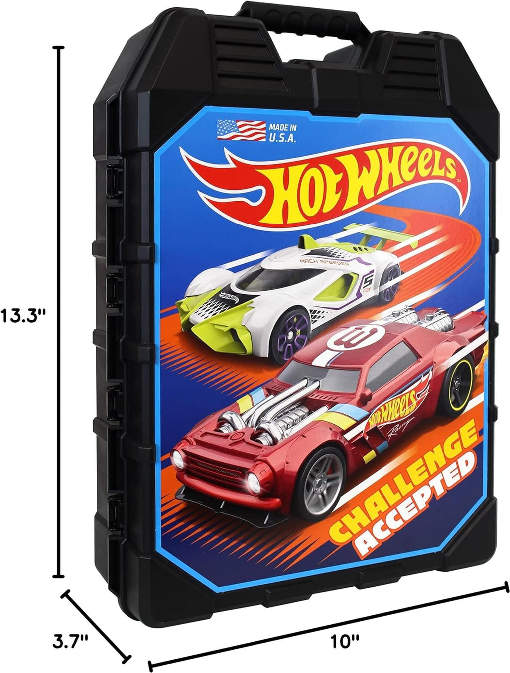 Hot Wheels 48-Car Storage Case - Sturdy Plastic Organizer with Handle for 1:64 Scale Die-Cast Toy Cars, Ideal for Travel and Display