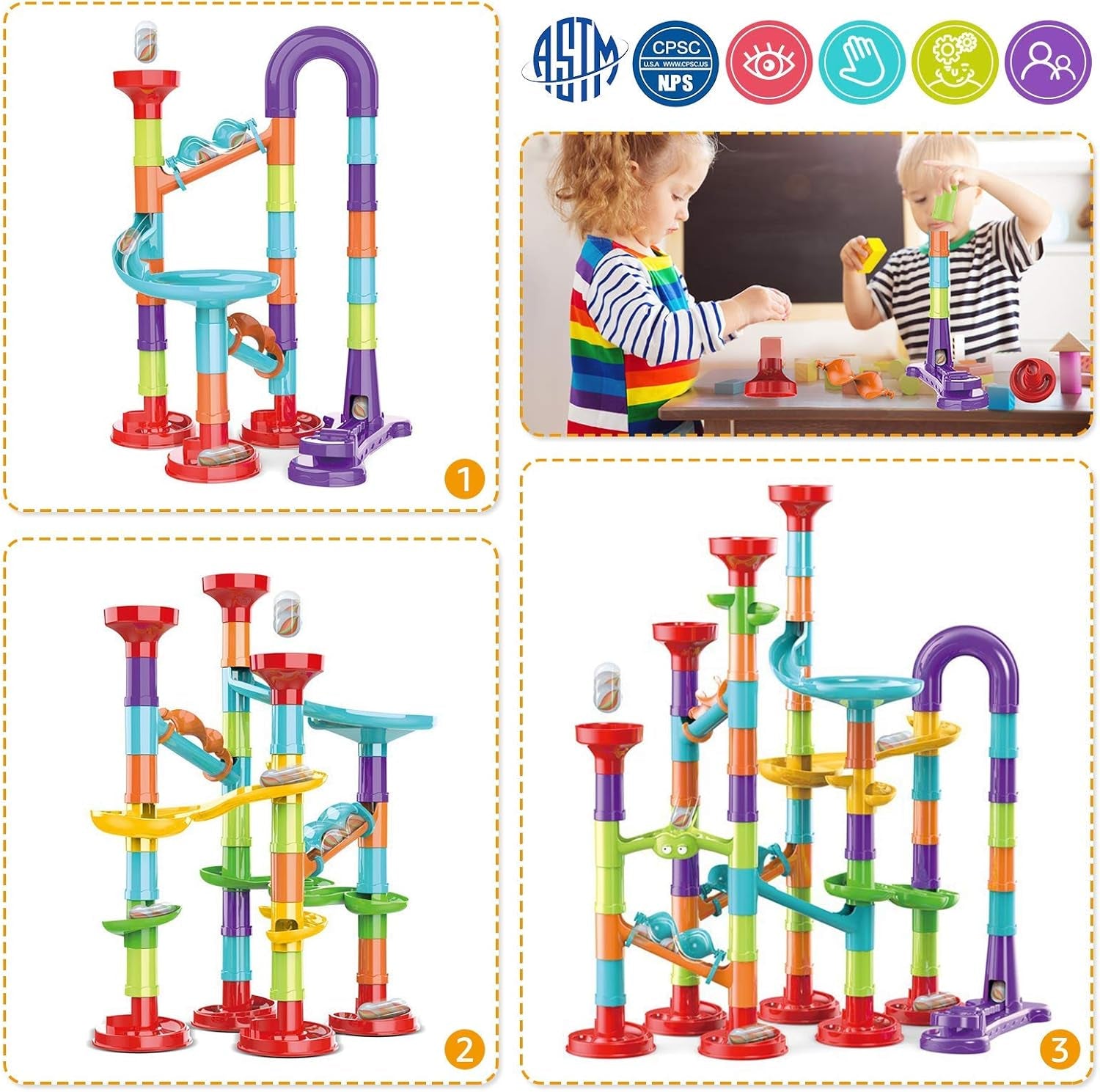 Ultimate Marble Run Set - STEM Building Blocks & Glass Marbles for Kids 4-8 | Fun Maze Race Game & Educational Toy | Perfect Birthday Gift for Boys & Girls