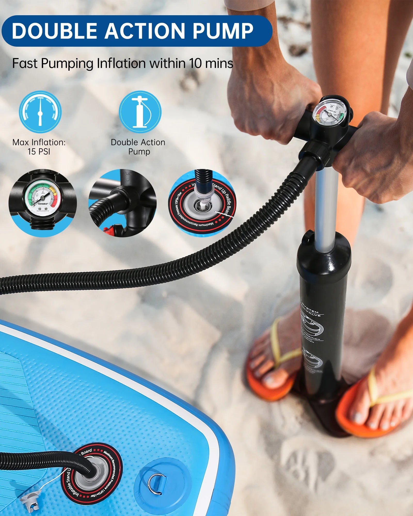 6" Thick Inflatable Stand Up Paddle Board with Accessories, Carry Bag & Fast Pump - Perfect for Adults & Youth!