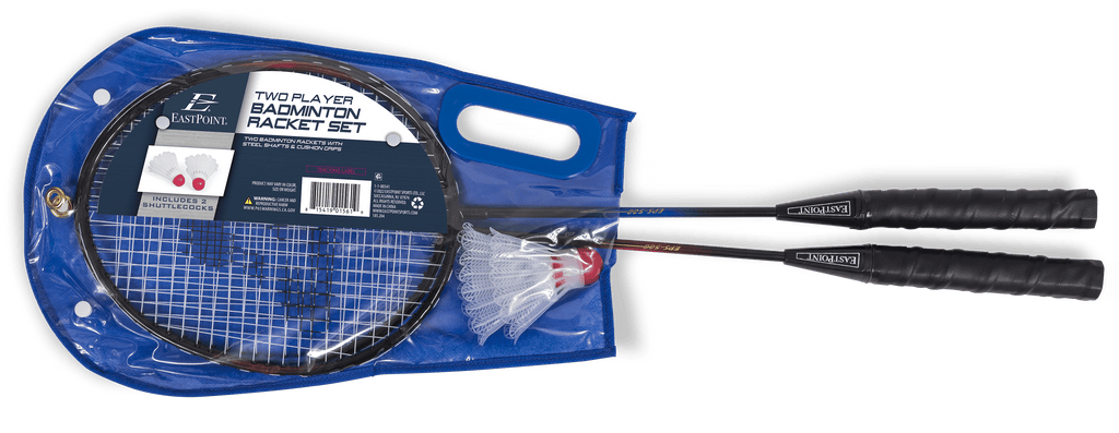 Premium 2-Player Badminton Racket Set - Includes 2 Durable Rackets with Steel Shafts & 2 Shuttlecock Birdies