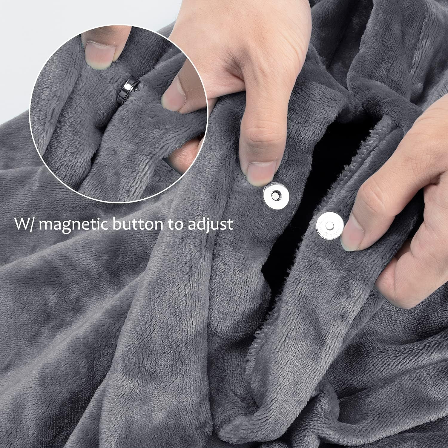 Super Soft Wearable Poncho Blanket - Cozy Plush Fleece Throw for Adults & Kids, Perfect for Indoor & Outdoor Use, 55''X 80'' Grey