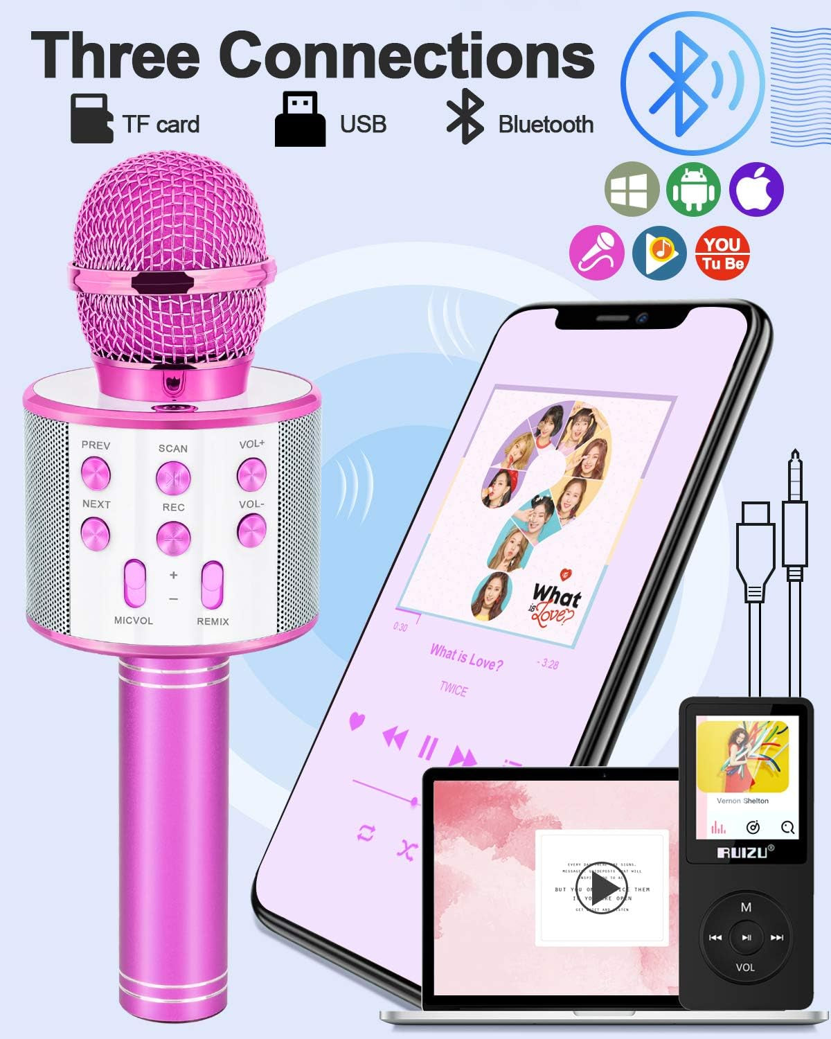 KARAOKE MICROPHONE: AGES 4-12, BOYS AND GIRLS