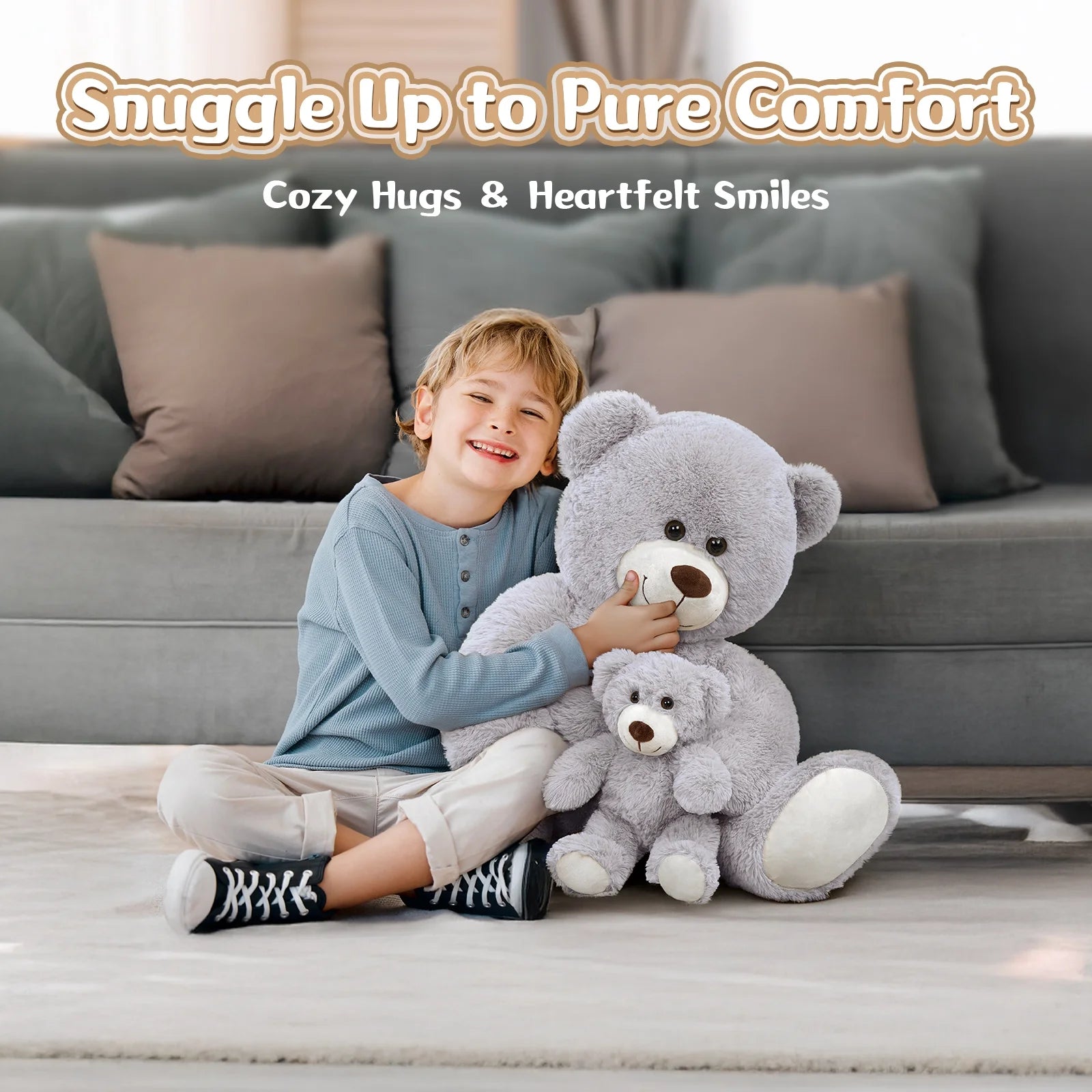 39" Giant Mommy and Baby Soft Plush Teddy Bear - Perfect Cuddle Companions!