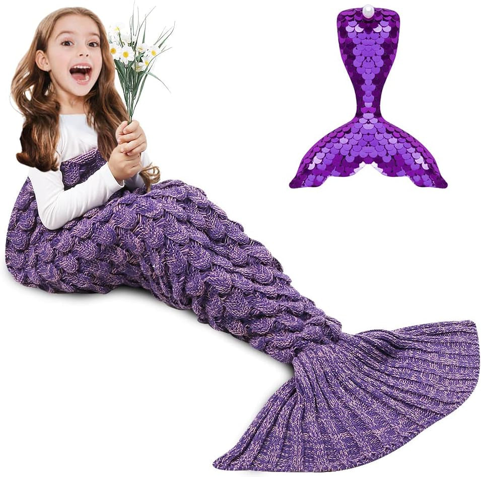 CROCHET MERMAID TAIL BLANKET: SOFT SLEEPING BAG/BLANKET
