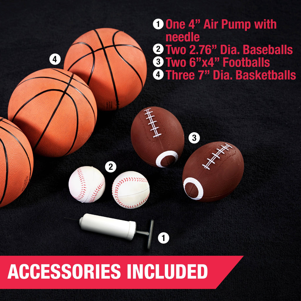 Ultimate 3-In-1 Arcade Sports Game: Basketball, Football & Baseball with LED Scoring by