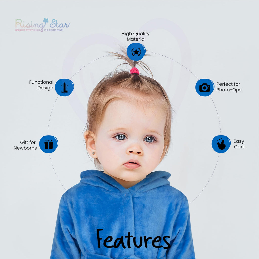 Adorable Monster Baby Boy Robe - Ultra-Soft Plush Bath Towel Spa Set with Washcloth for Boys 12-24 Months