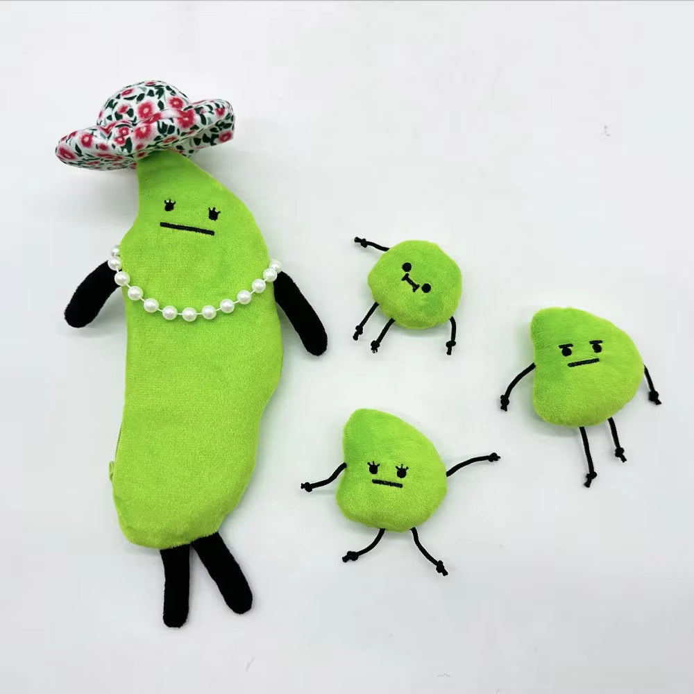 31Cm New Secret Staycation Plush Toy Edamame Family Doll Cute Cartoon Stuffed Soft Toy Birthday Christmas Gift for Children