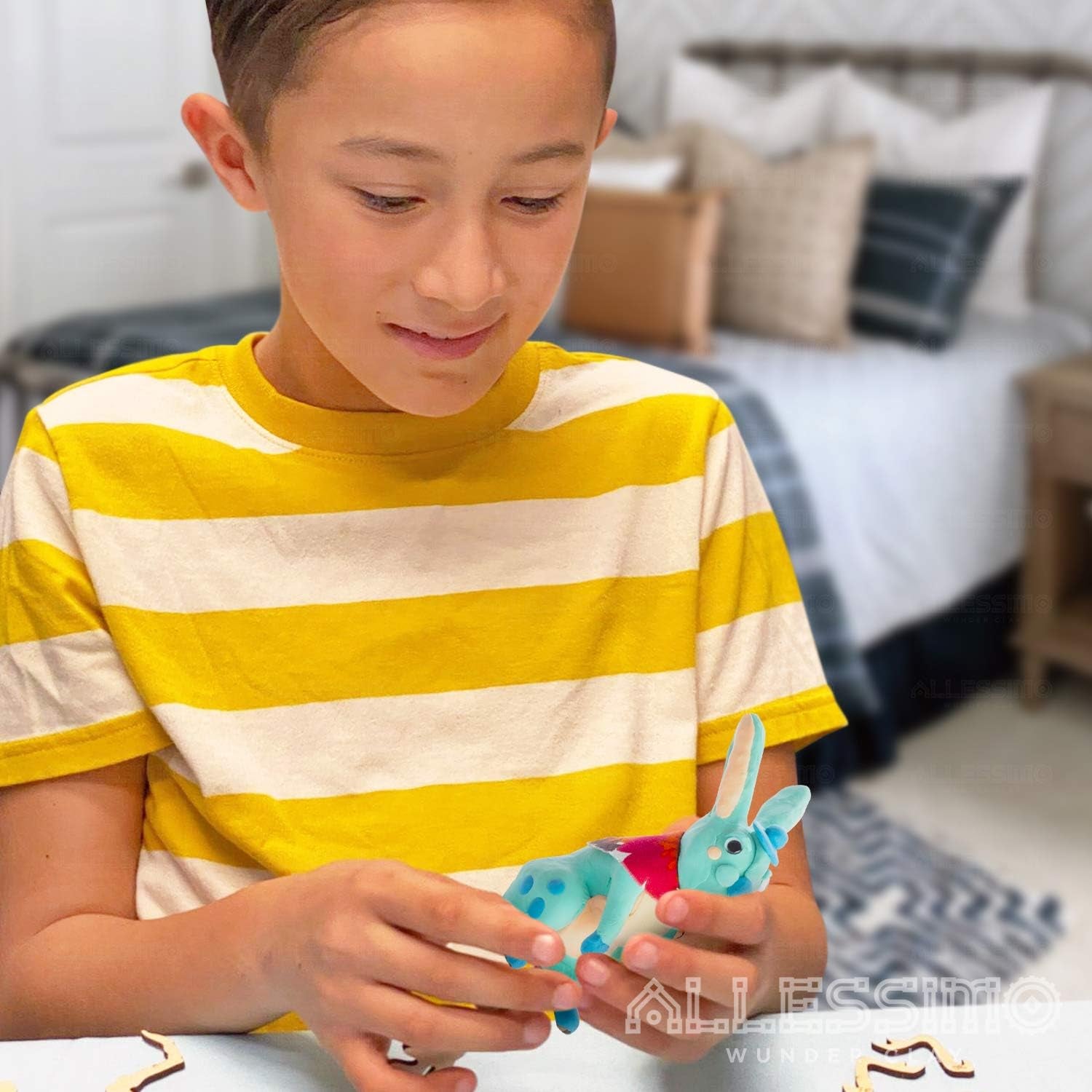 Wunderclay 3D Air-Dry Clay Puzzle Rabbit Kit for Children Ages 5 and Up - Jigsaw Assembly Activity