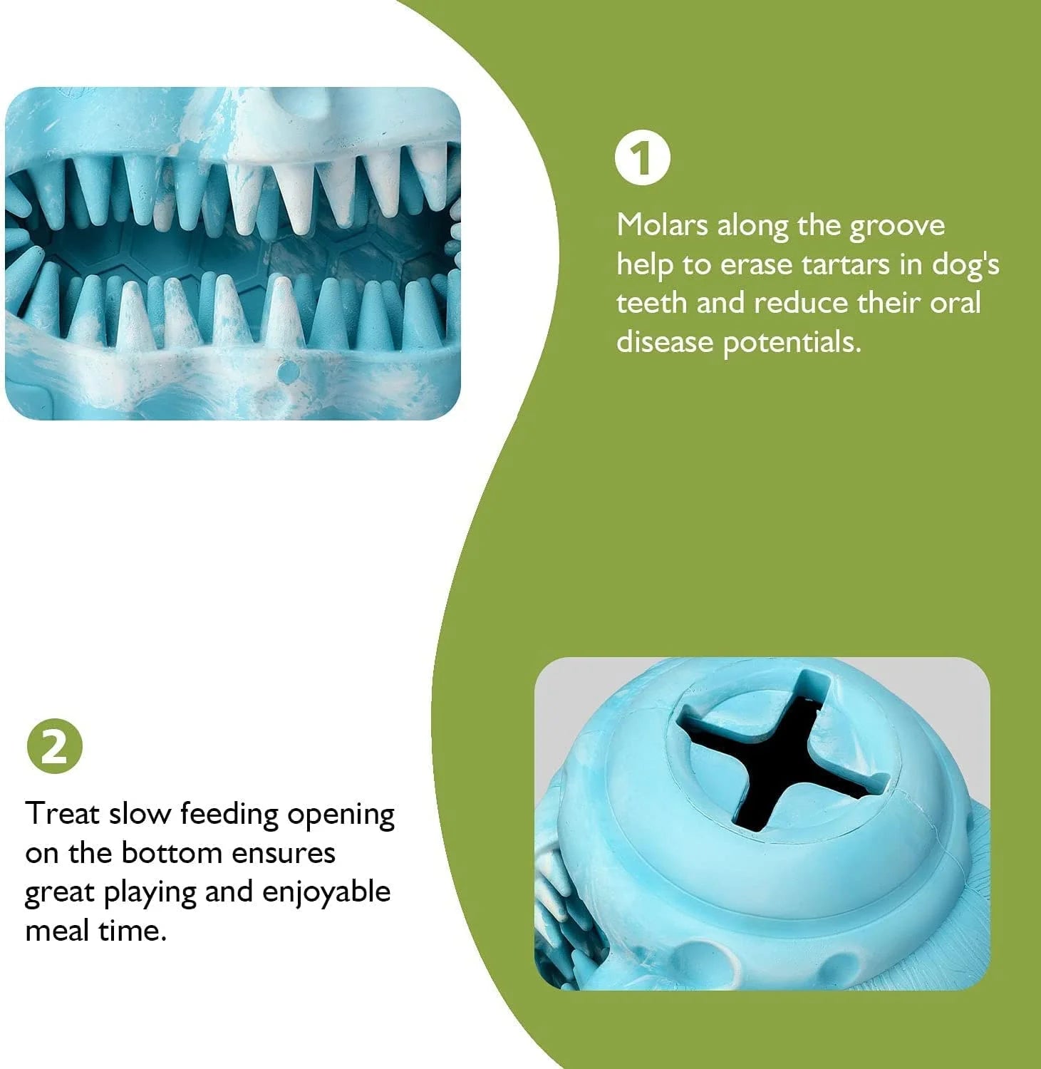 INTERACTIVE DOG TOY: RUBBER TREAT DISPENSER & CHEW TOY