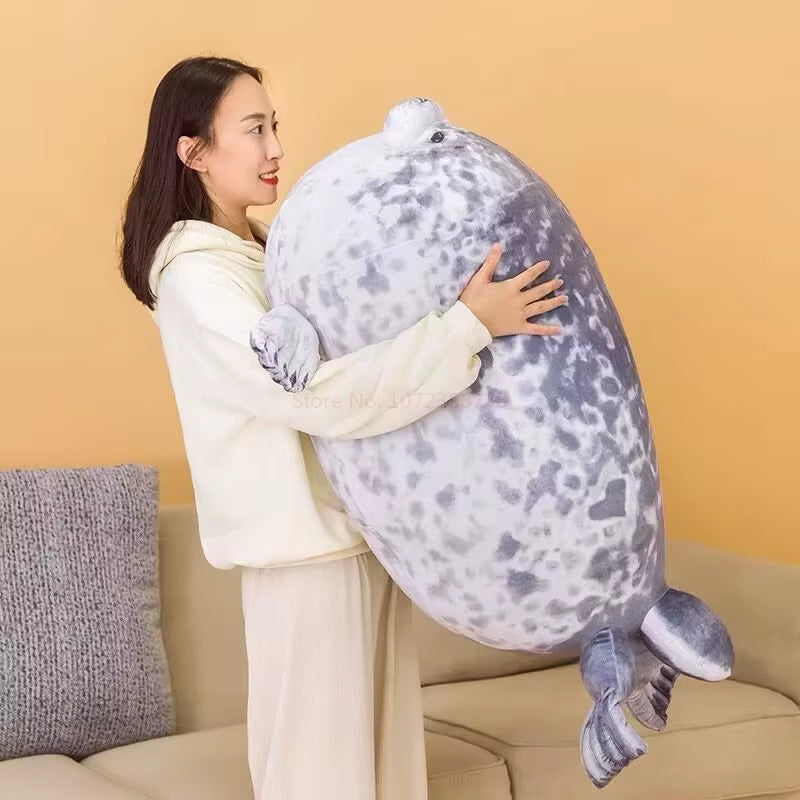 Large 80Cm Seal Plush Toy Cute Lifelike Stuffed Marine Life Seal Soft Doll Kawaii Simulation Seal Pillow Kids Toys Birthday Gift