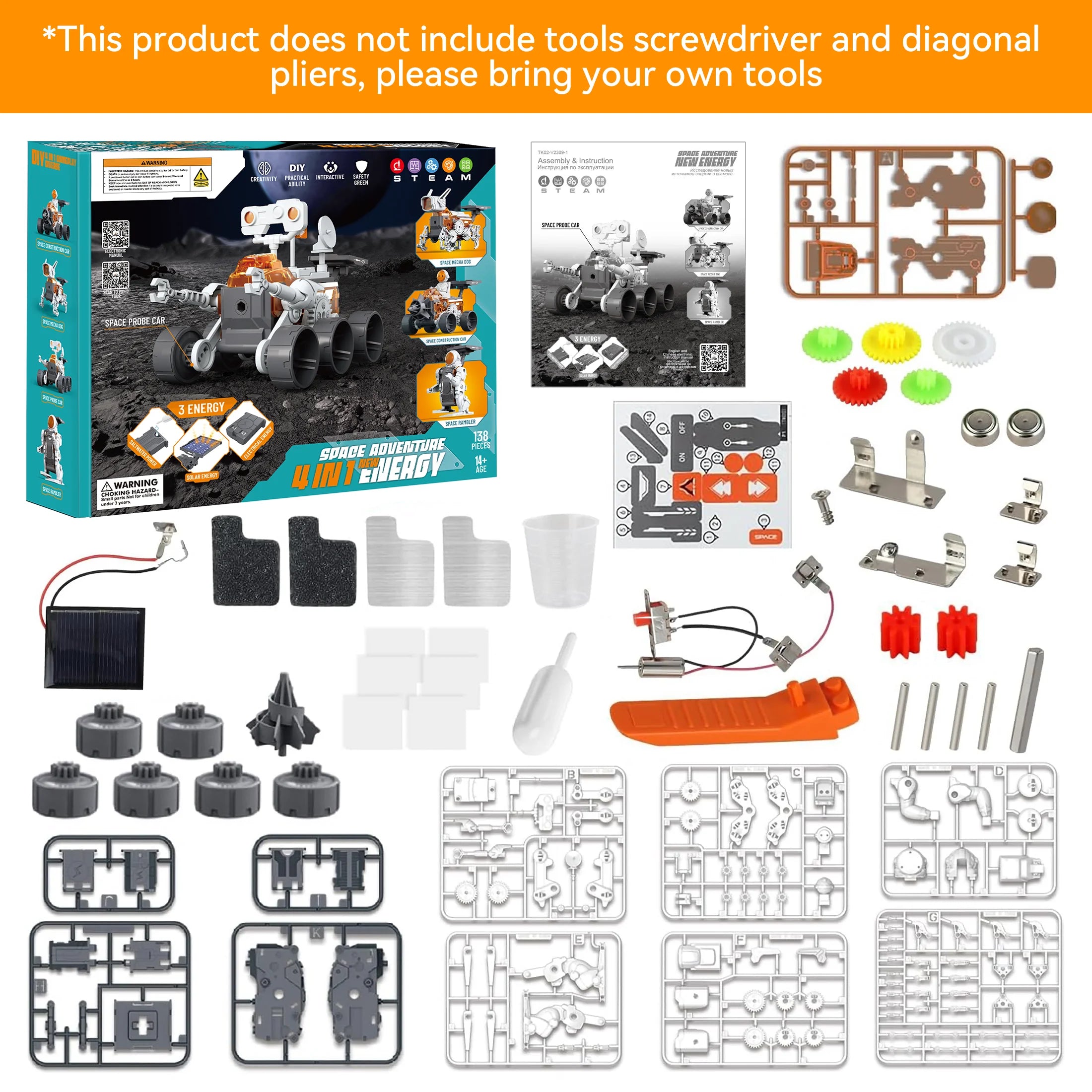 4-In-1 Solar Robot STEM Kits - Exciting DIY Space Projects for Kids Ages 8-16, Perfect Birthday Gift for Boys and Girls!