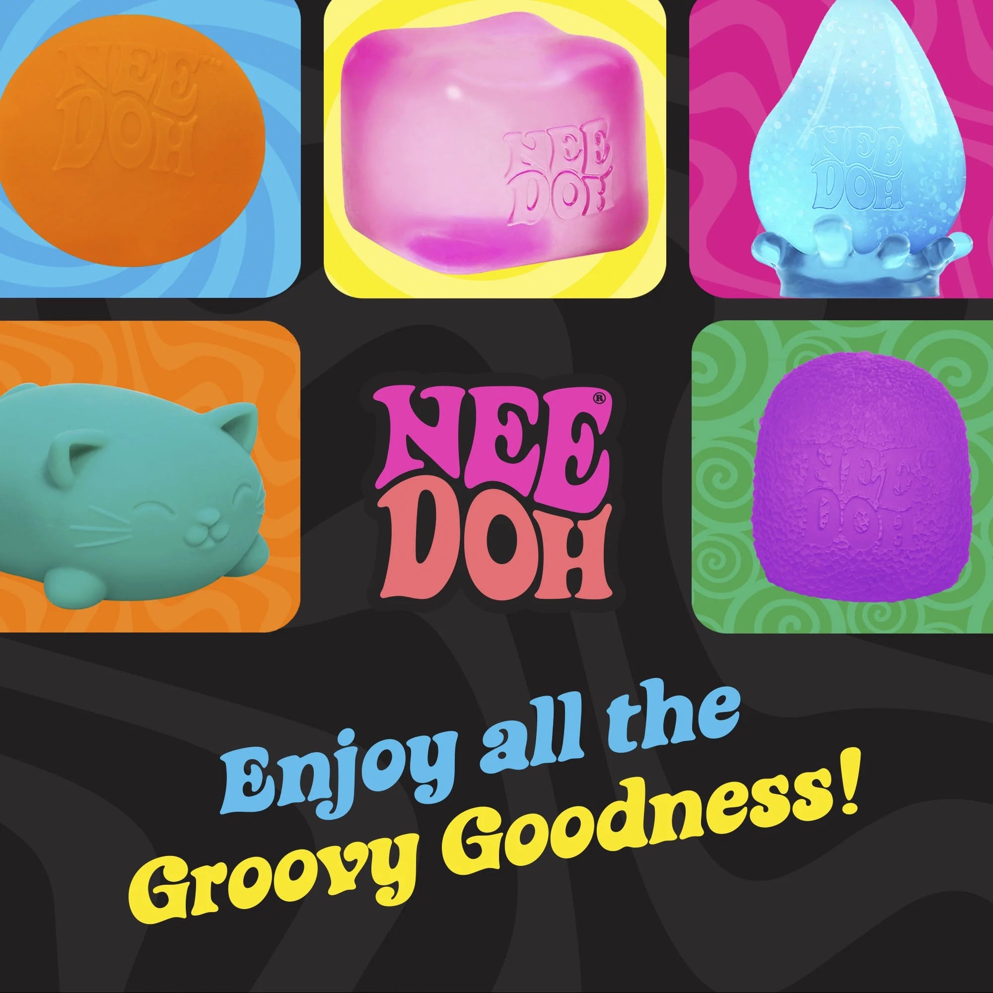 Nee Doh Groovy Glob Squeeze Novelty Toy, Colors Vary, Children Ages 3+