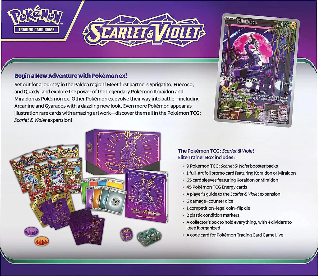 Trading Card Game: Scarlet & Violet Elite Trainer Box - Fun & Easy Gameplay in Red or Purple!
