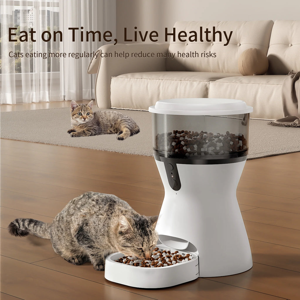 Smart Automatic Pet Feeder with WiFi - 20 Cups Capacity, Voice Recording & Timed Feeding for Cats and Small Dogs