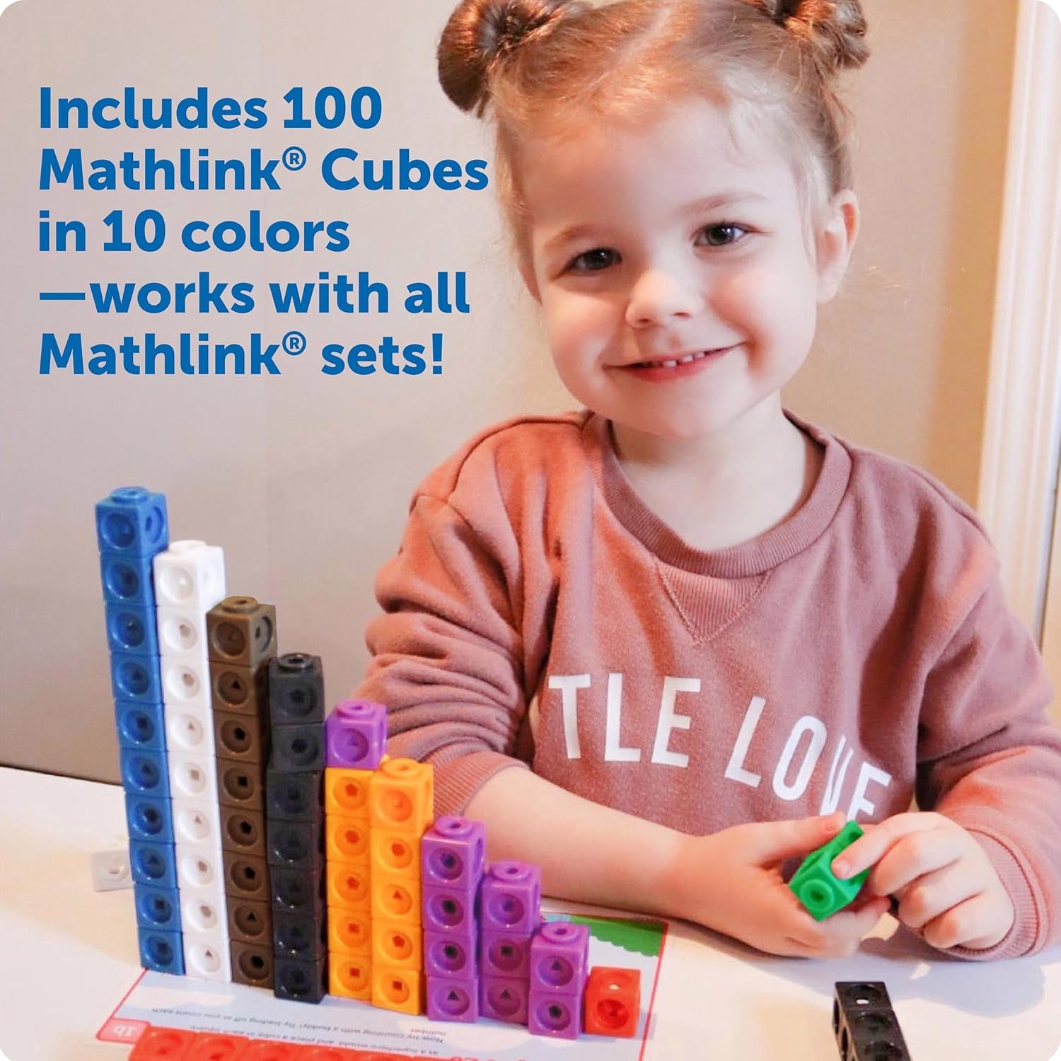 STEM Explorers Mathlink Builders - 100-Piece Set for Ages 5+, Engaging Kindergarten STEM Activities and Math Games with Linking and Connecting Cubes