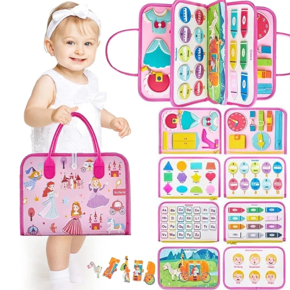 BUSY BOARD FOR TODDLERS AGES 1-3. MONTESSORI EDUCATIONAL TOY