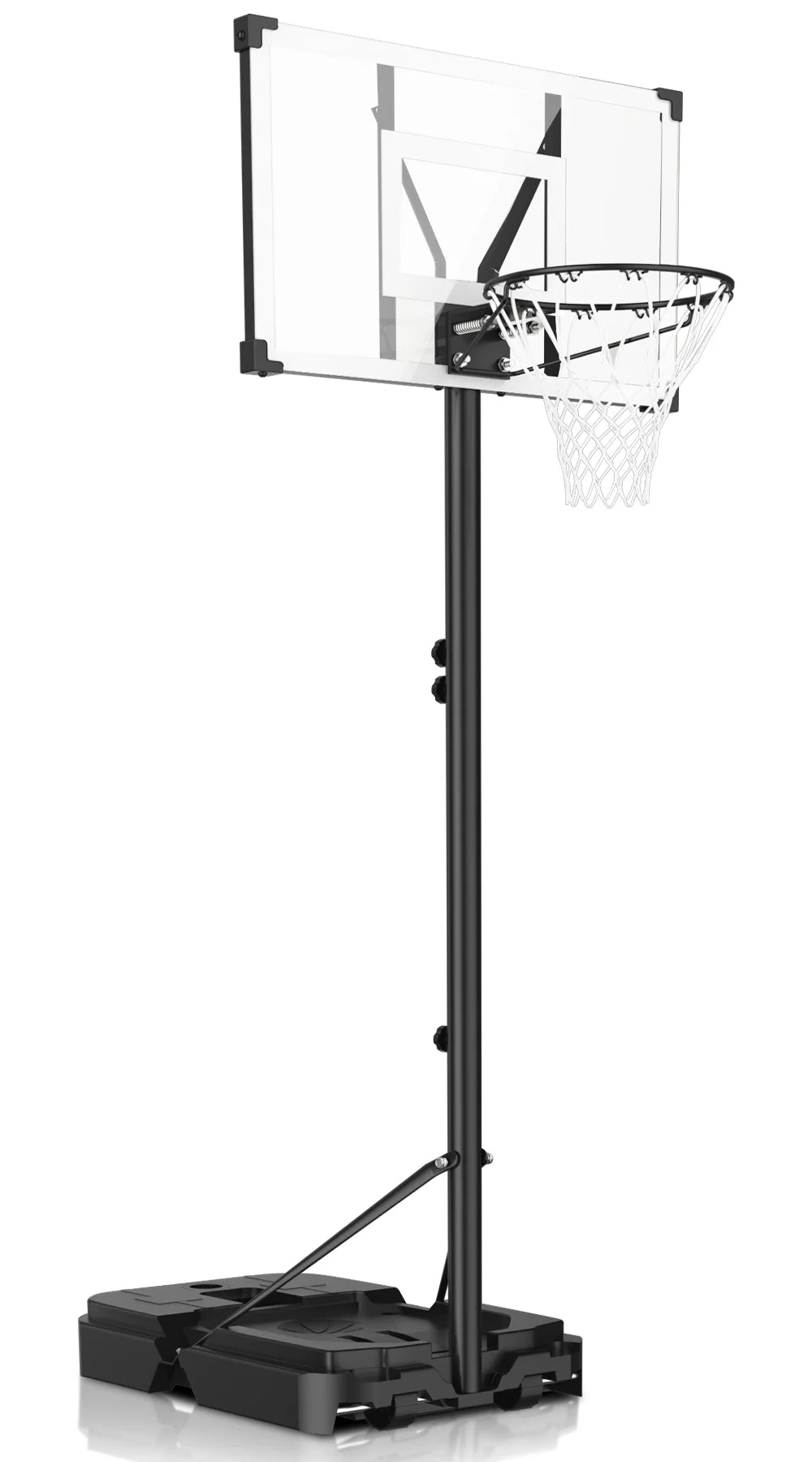 44" Adjustable Portable Basketball Hoop - Perfect for Kids & Adults, Shatterproof Backboard, Easy Mobility with Wheels
