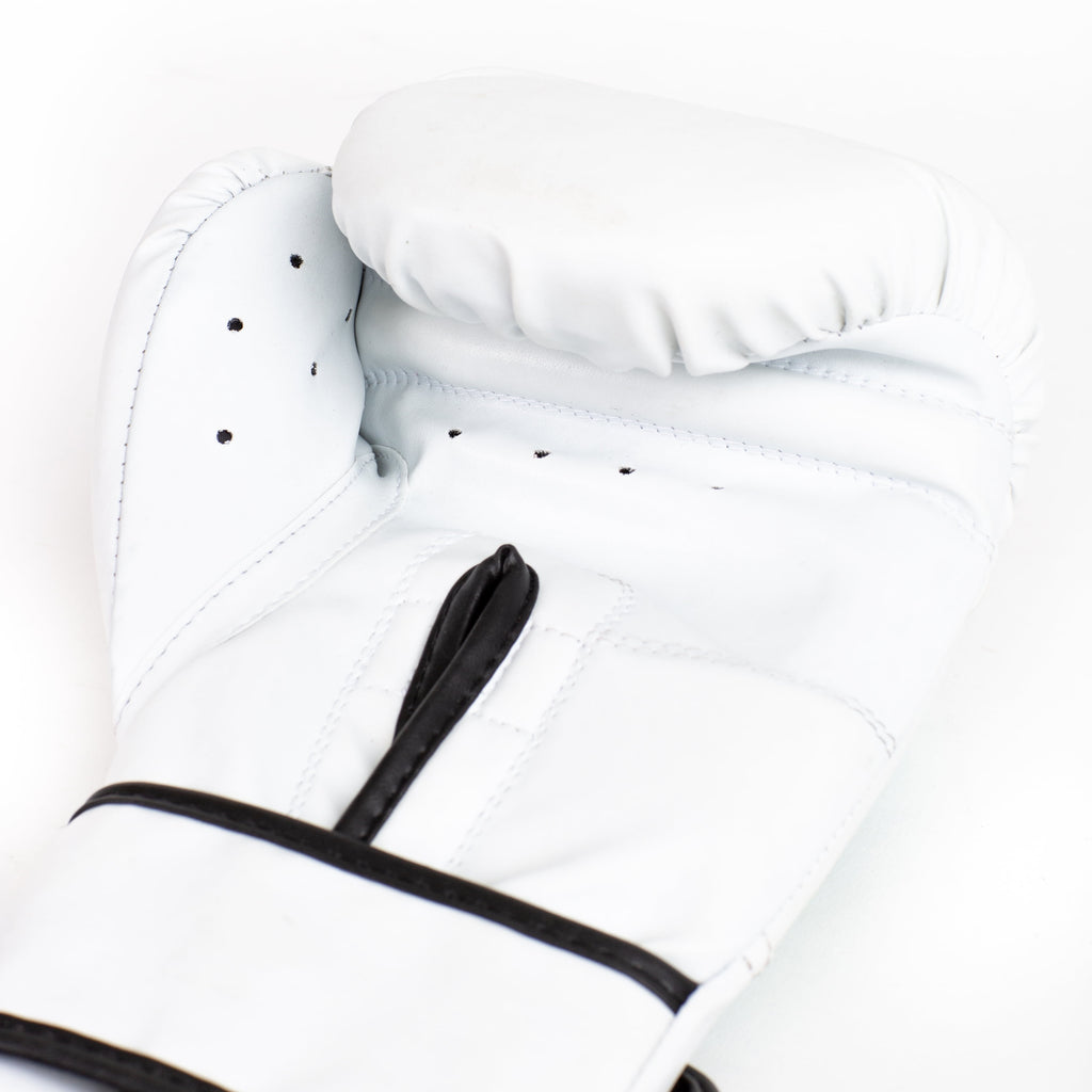 White Synthetic Leather Core Training Gloves - Perfect Fit S/M for Boxing Excellence
