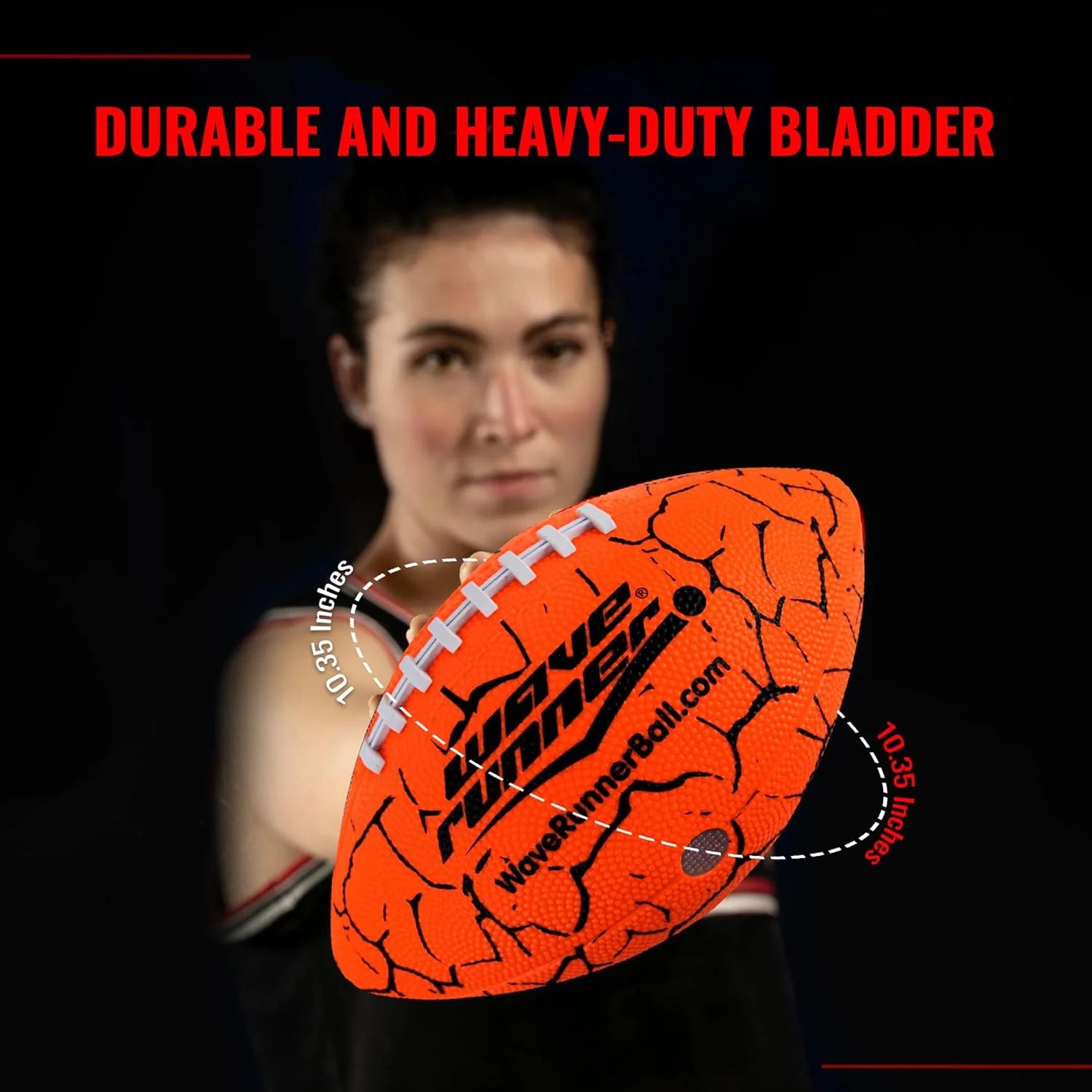 Glow in the Dark  Grip-It Football - Durable 10.35" Orange Fun!