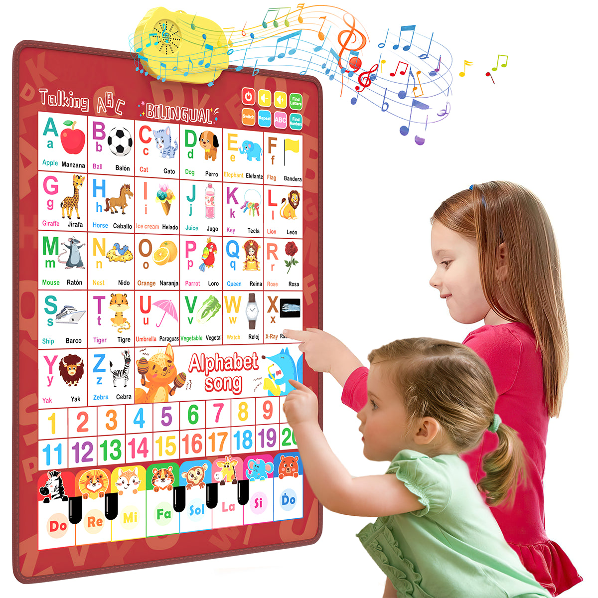 Electronic Alphabet Wall Chart: Learning Toy Ages 2-6: English & Spanish