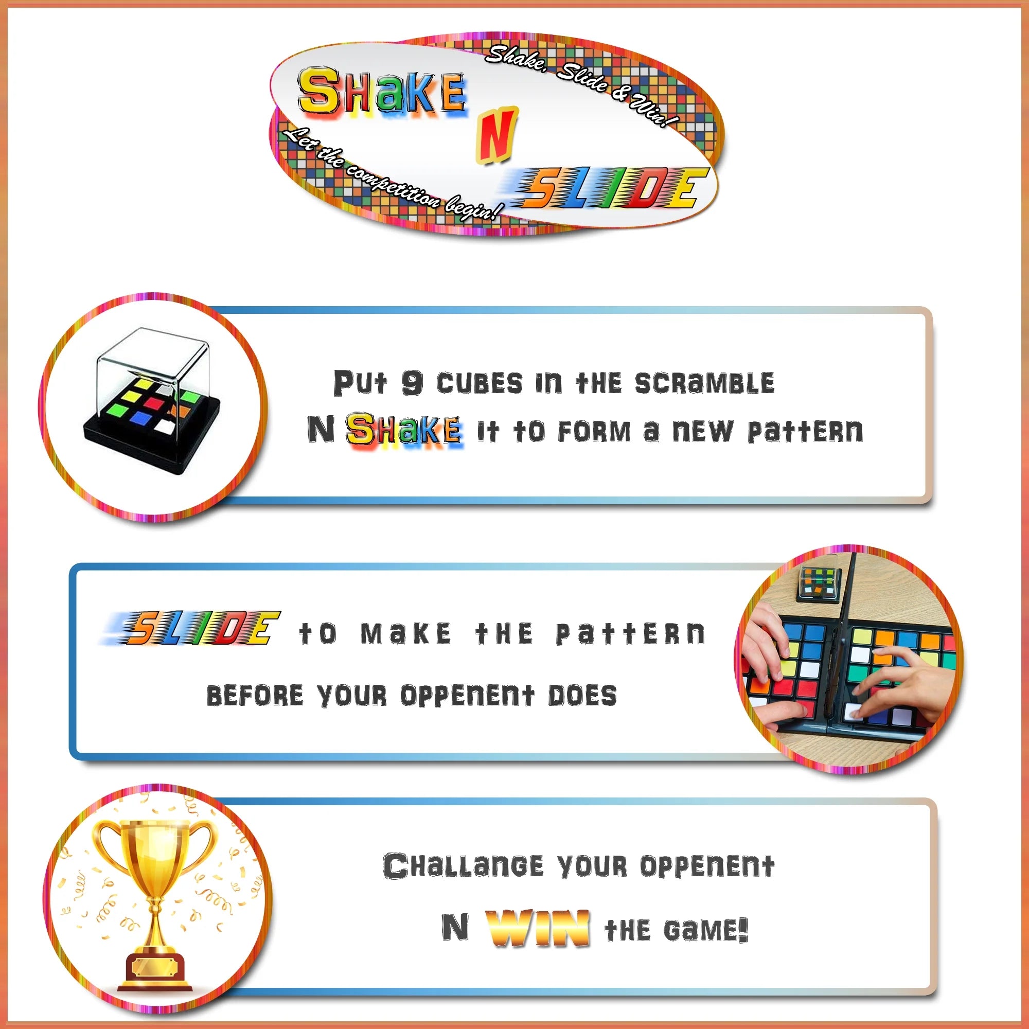 Shake & Slide Shape Matching Board Game - Fun Intelligence Game for Family Nights!