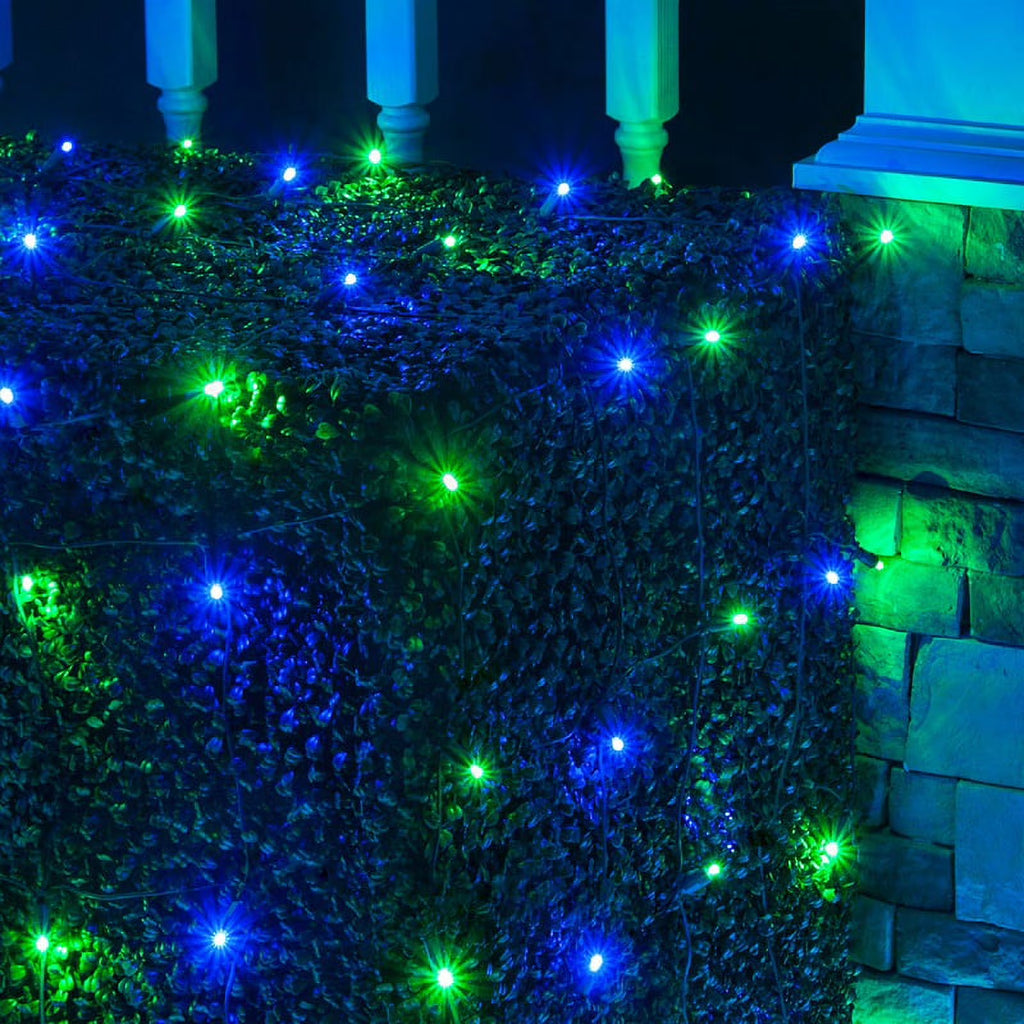 Blue/Green LED Net Lights Christmas Net Lights, 100 5Mm Lights, 4' X 6' Net, Energy Star Rated