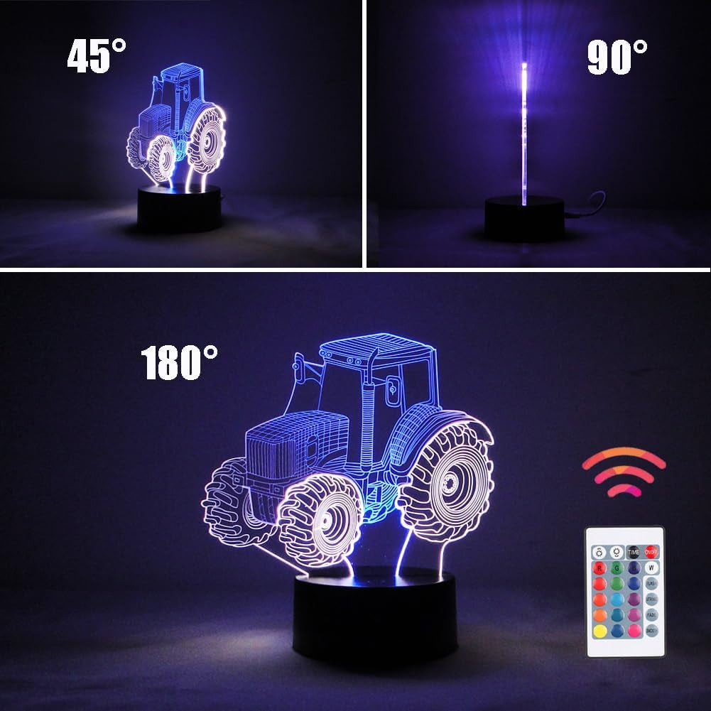 TRACTOR MIXED COLOR NIGHT LIGHT: 3D ILLUSION USB LAMP