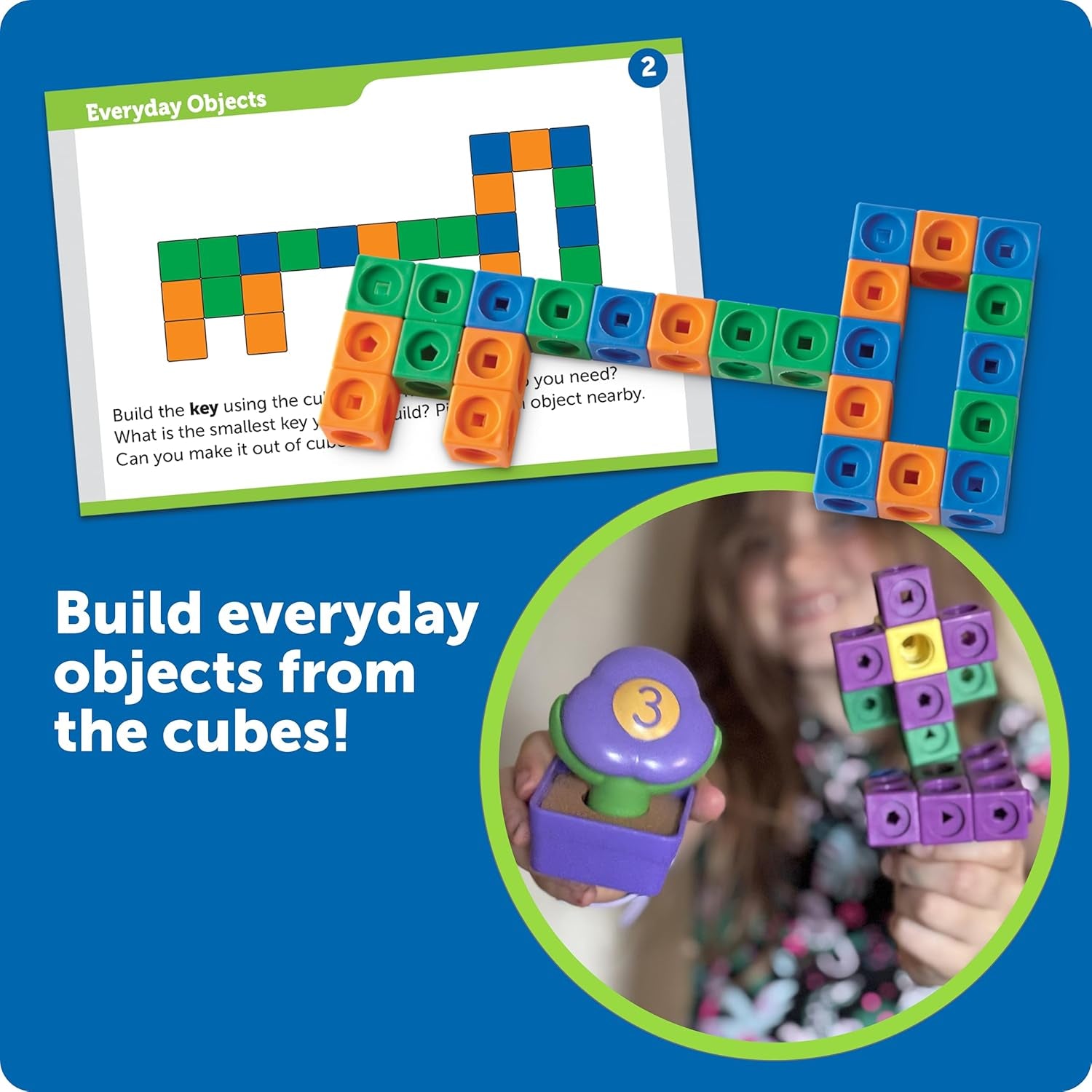STEM Explorers Mathlink Builders - 100-Piece Set for Ages 5+, Engaging Kindergarten STEM Activities and Math Games with Linking and Connecting Cubes