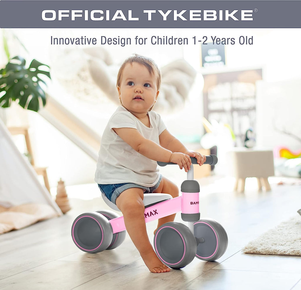 Tykebike® Toddler Balance Bike | Lightweight Steel Ride-On Toy for Ages 1-2 | Easy Glide Wheels & Enhanced Steering for Indoor/Outdoor Use