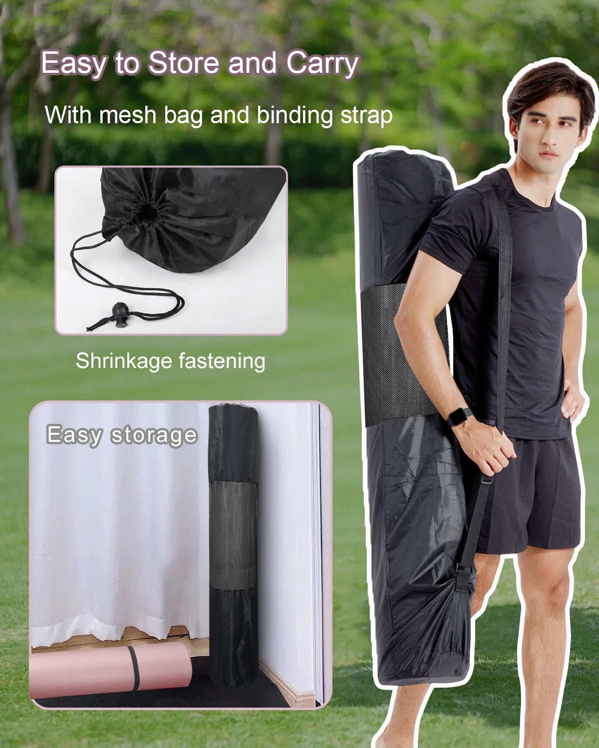 Extra Thick 10mm Large Yoga Mat - 78" x 51" for Home Gym Workouts - Premium Black Exercise Mat