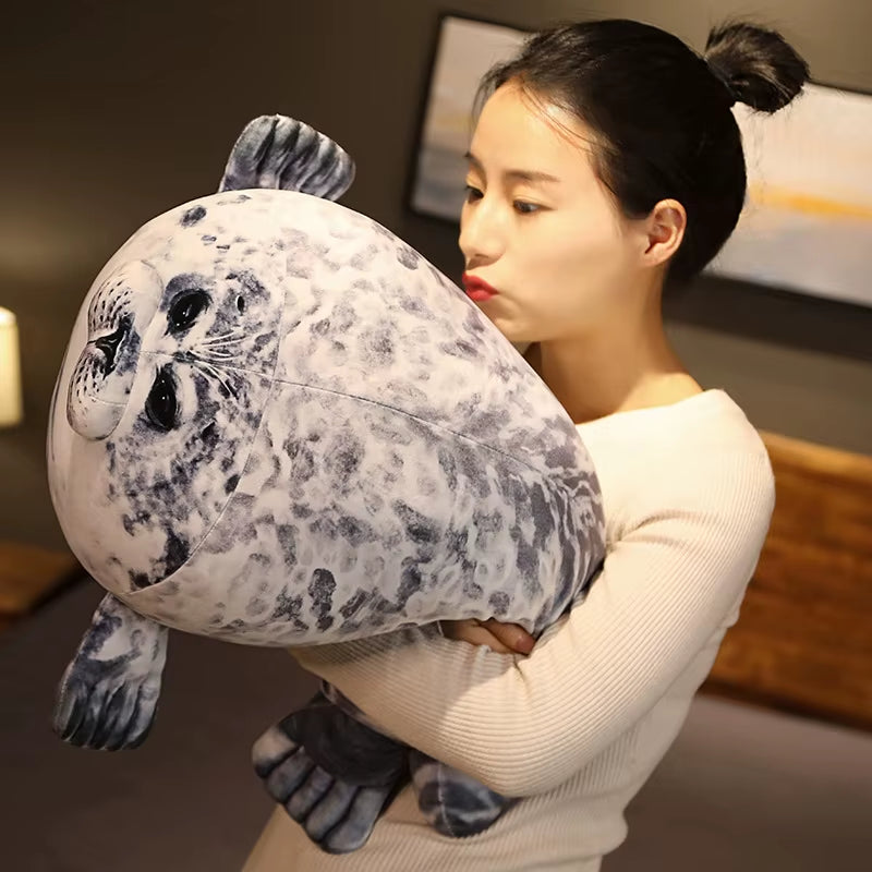 Large 80Cm Seal Plush Toy Cute Lifelike Stuffed Marine Life Seal Soft Doll Kawaii Simulation Seal Pillow Kids Toys Birthday Gift