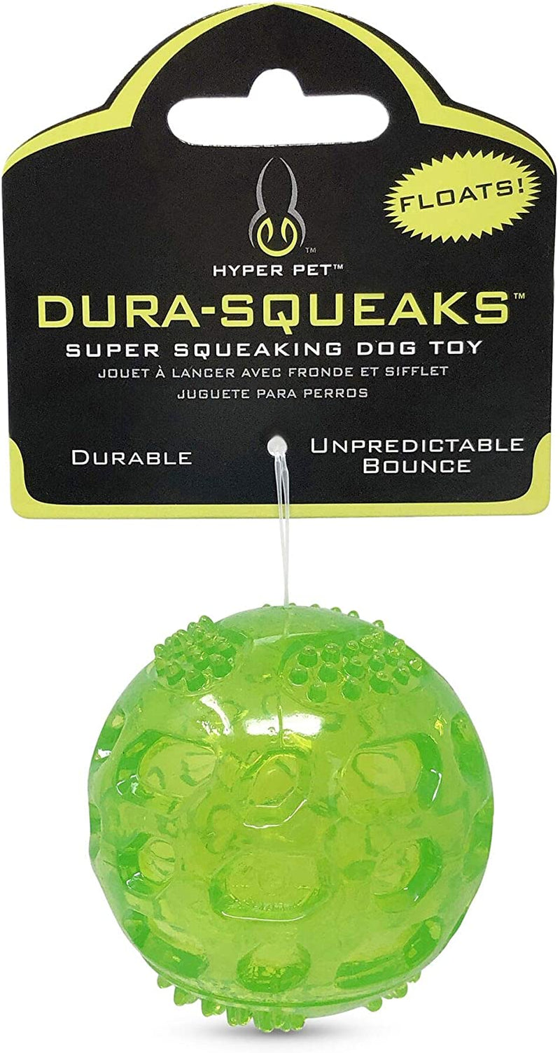 Durasqueak Floating Dog Ball Toy - Interactive Squeaky Fetch Toy, Perfect Alternative to Tennis Balls, 2.5 Inch Green