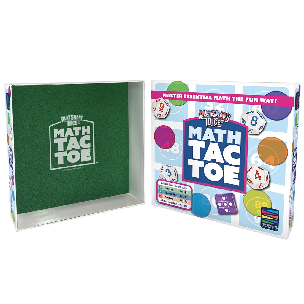 Playsmart Dice Math-Tac-Toe: Fun Mental Math Game for Ages 8+, Perfect for 2-6 Players!