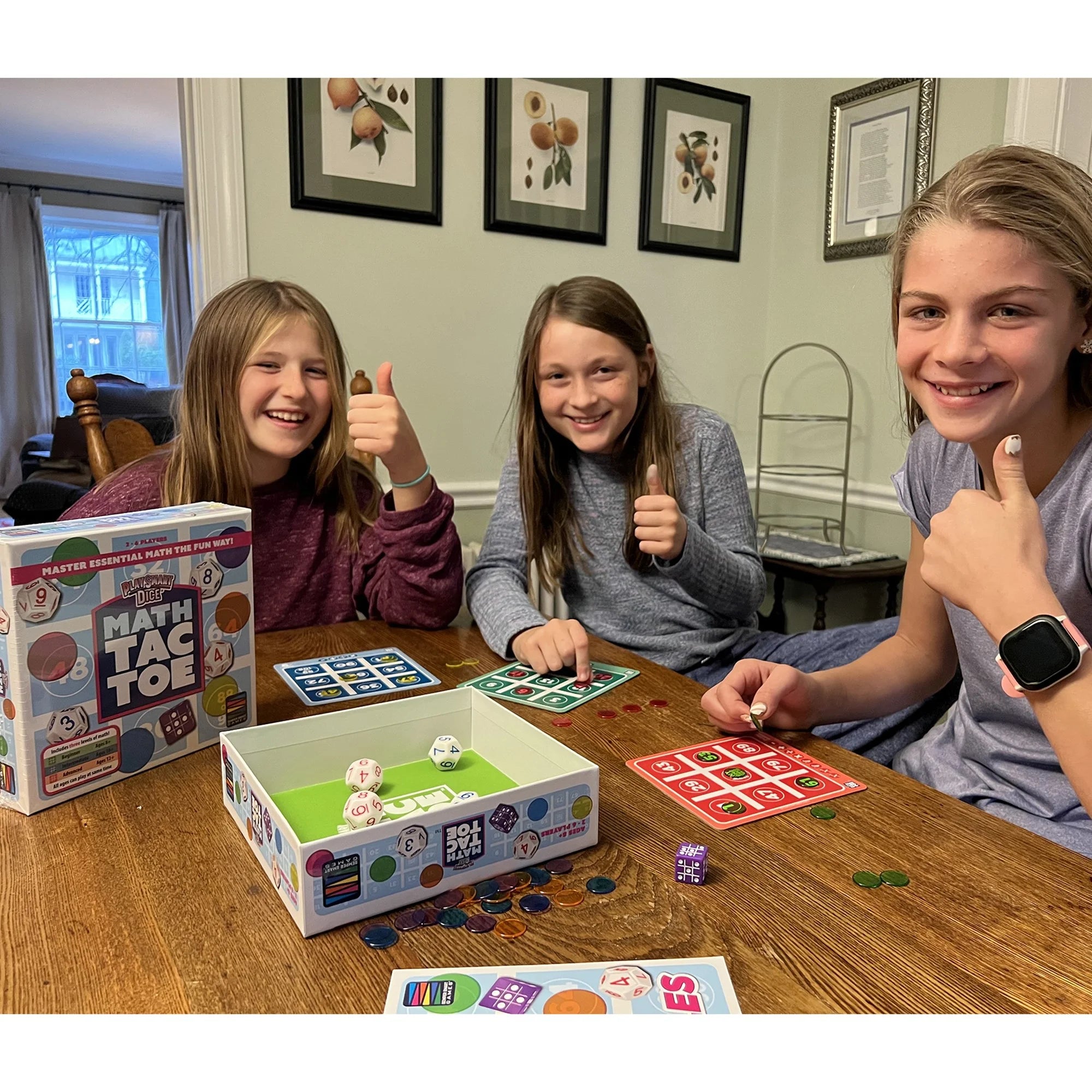 Playsmart Dice Math-Tac-Toe: Fun Mental Math Game for Ages 8+, Perfect for 2-6 Players!