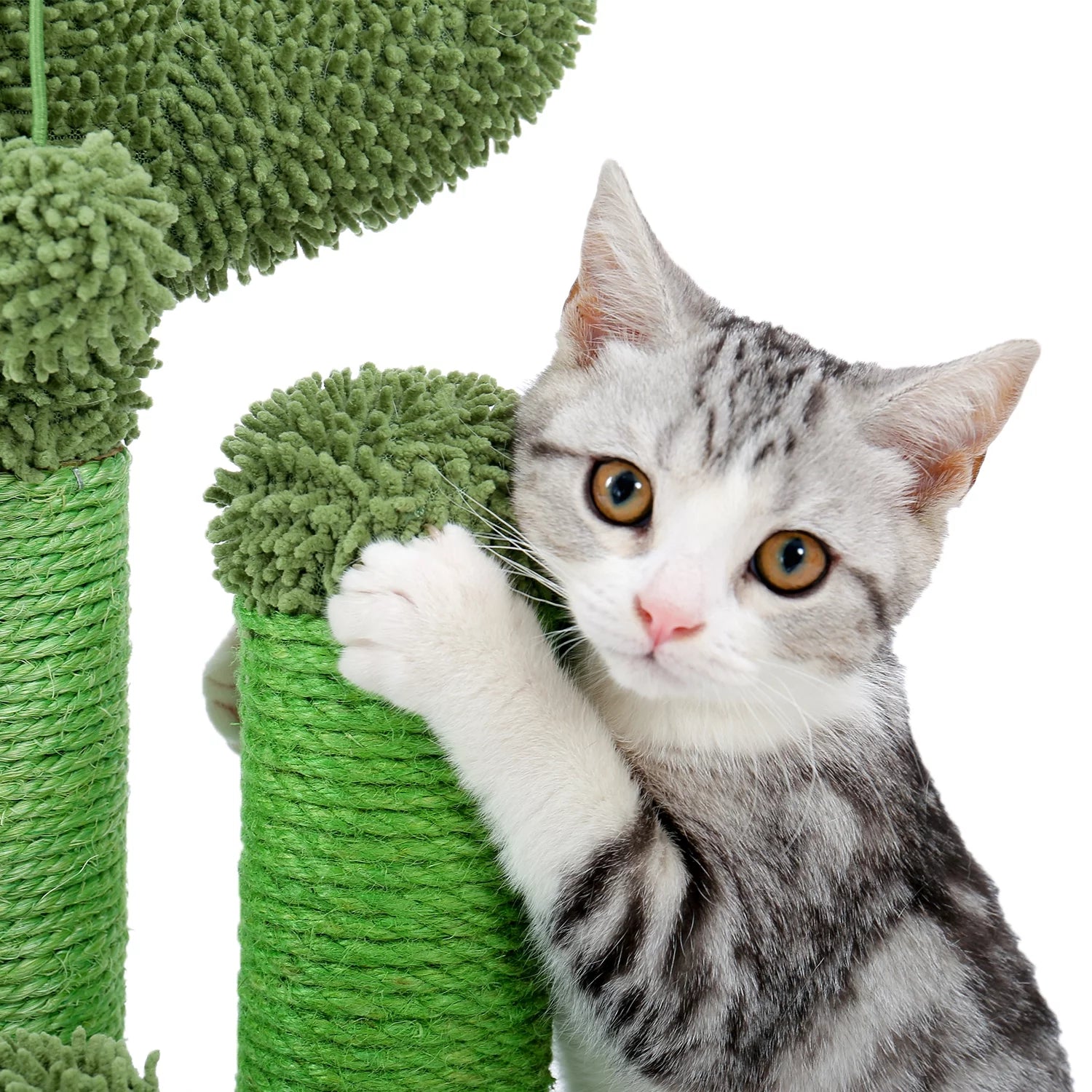 23" Green Cactus Cat Scratching Post - Durable Sisal Scratcher for Happy Cats!
