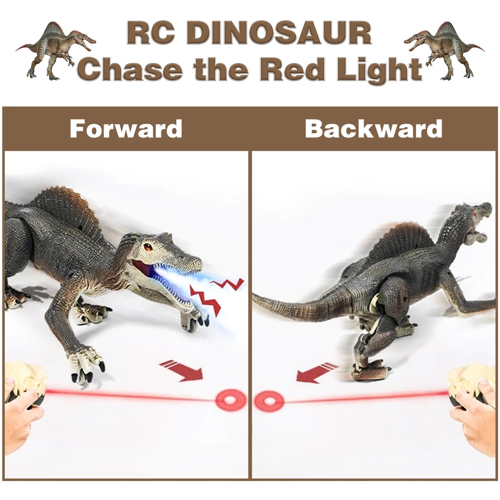 Remote Control Roaring Dinosaur Toy - Interactive Walking & Spraying RC Robot for Kids Ages 3-8 - Perfect Birthday & Christmas Gift