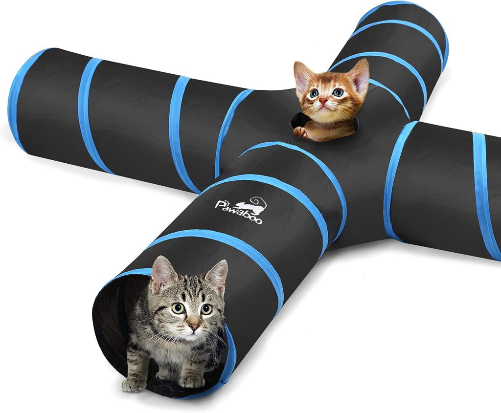 INTERACTIVE 4-WAY CAT TUNNEL & PLAY TENT