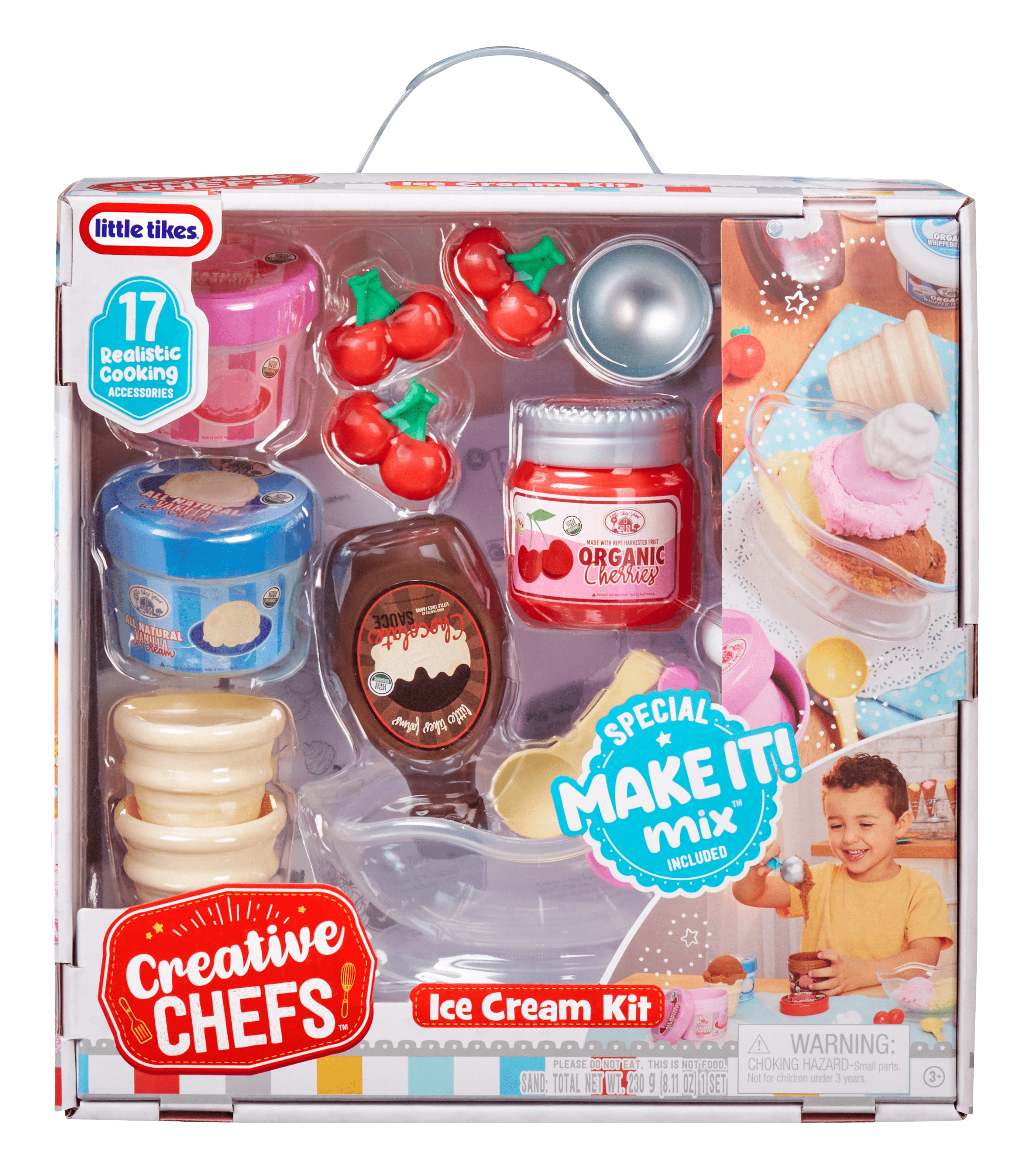 Creative Chefs Ice Cream Play Set with Make-It Mix Play Sand, 20 Accessories, Realistic Pretend Play Experience for Children Ages 3 and Up