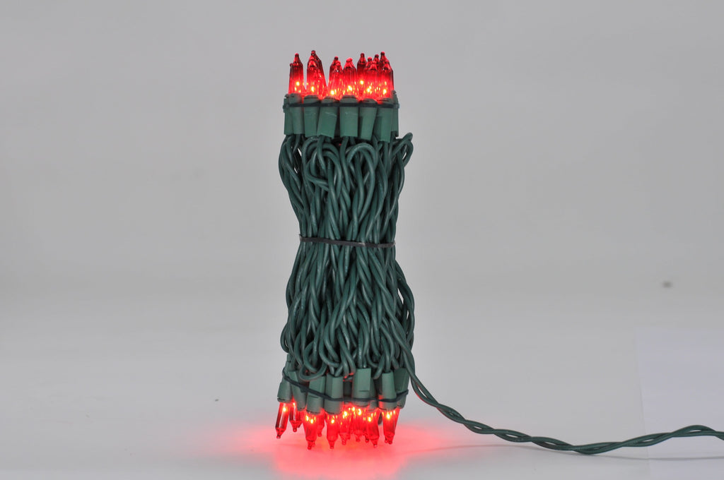 100 Count Mini String Christmas Lights, Red - 22 Feet Indoor/Outdoor Christmas Tree Lights with Green Wire