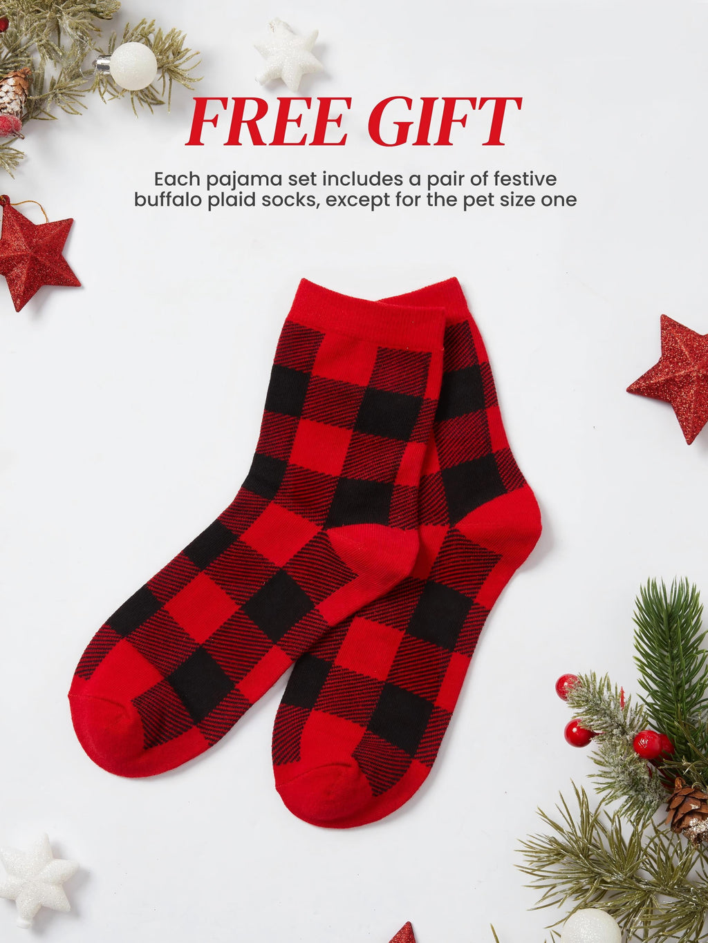 Kids Christmas Pajamas Family Matching Pjs Set Christmas Lights Top and Pant Gift for Girls Boys Sleepwear with Socks, 2-Piece, Size 8-9Y