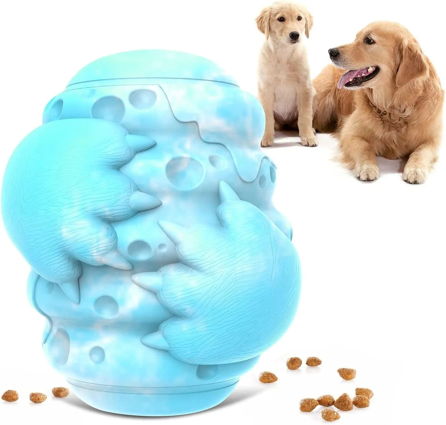 INTERACTIVE DOG TOY: RUBBER TREAT DISPENSER & CHEW TOY