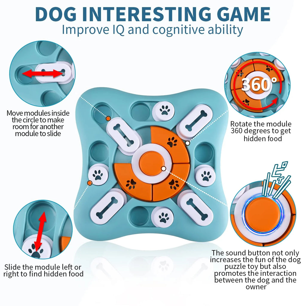 Interactive Dog Puzzle Toys - Treat Dispensing IQ Training & Brain Stimulation for Dogs and Cats - Perfect Gift for Puppies!